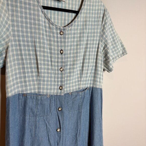 Vintage button down denim maxi dress - Picture 2 of 5
